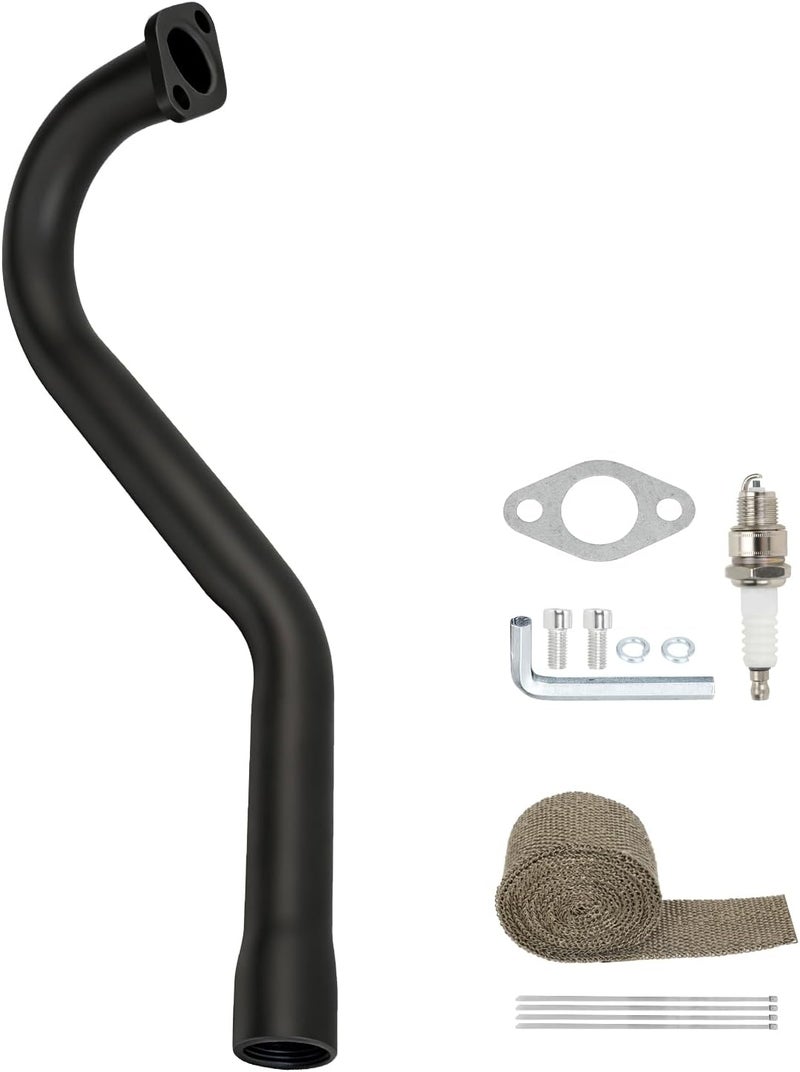 XIKOBY CT100U Exhaust Pipe Compatible with Mini Bike Coleman F-RP GMB100 Massimo MB100 Rascal Lite Predator 79cc 98cc 99cc 3.0HP 154F Engine Parts Black - Image 1